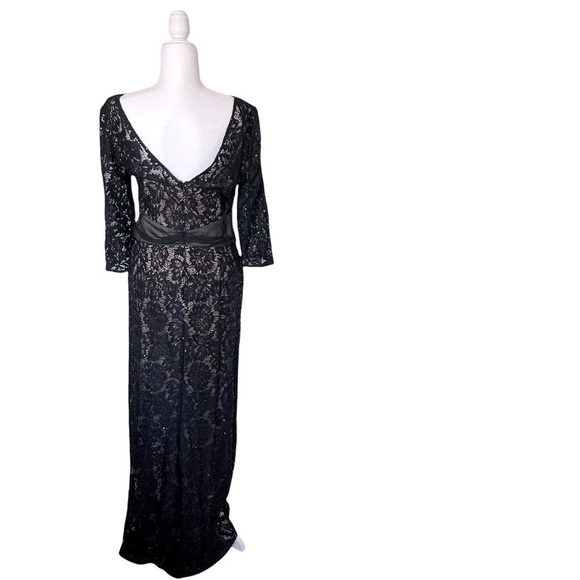 Emma Street Lace Gown with Sash Three-Quarter Sleeves Dress Black Color … - Picture 3 of 12